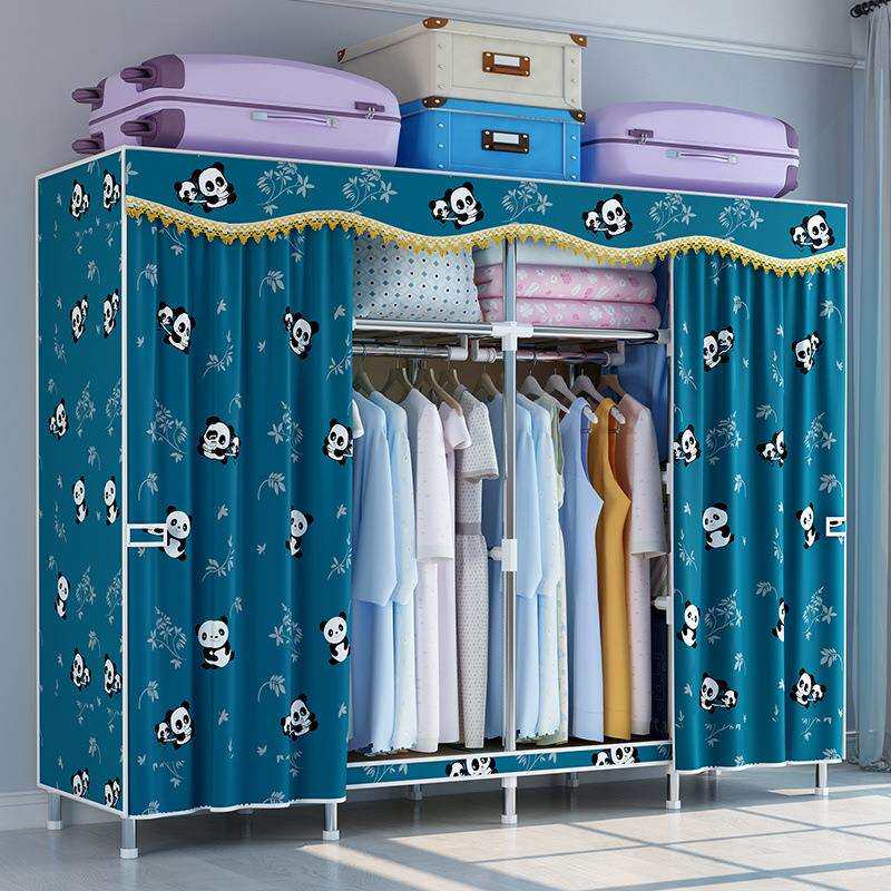 简易衣柜钢管布衣柜加粗加固收纳架组装衣橱单双人加厚非实木柜子