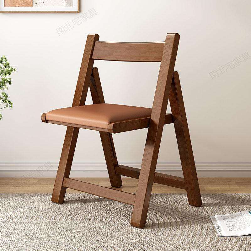 折叠椅子折叠椅实木家用餐椅便携可折叠户外小户型北欧靠背椅凳子