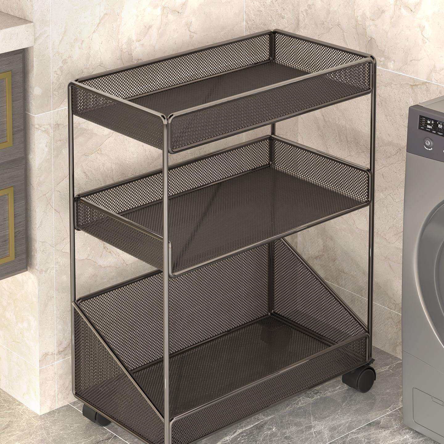 卫生间置物架浴室厕所落地多层夹缝储物洗衣机旁洗手间墙角收纳架