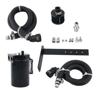 racing改装铝合金油壶带支架机油透气壶帶空濾帶油管套件