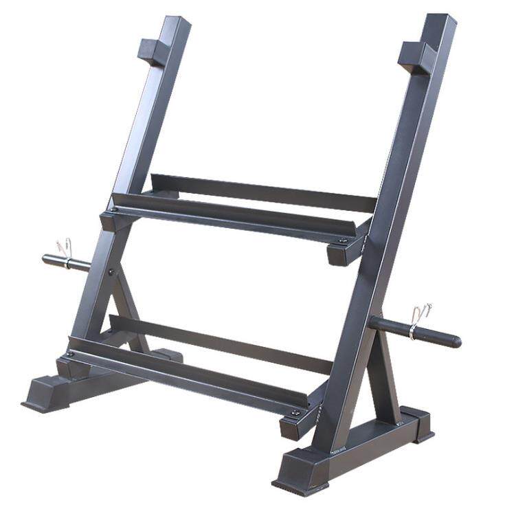 可调节二层杠铃哑铃架室内家用健身器材配件六角圆头哑铃收纳架