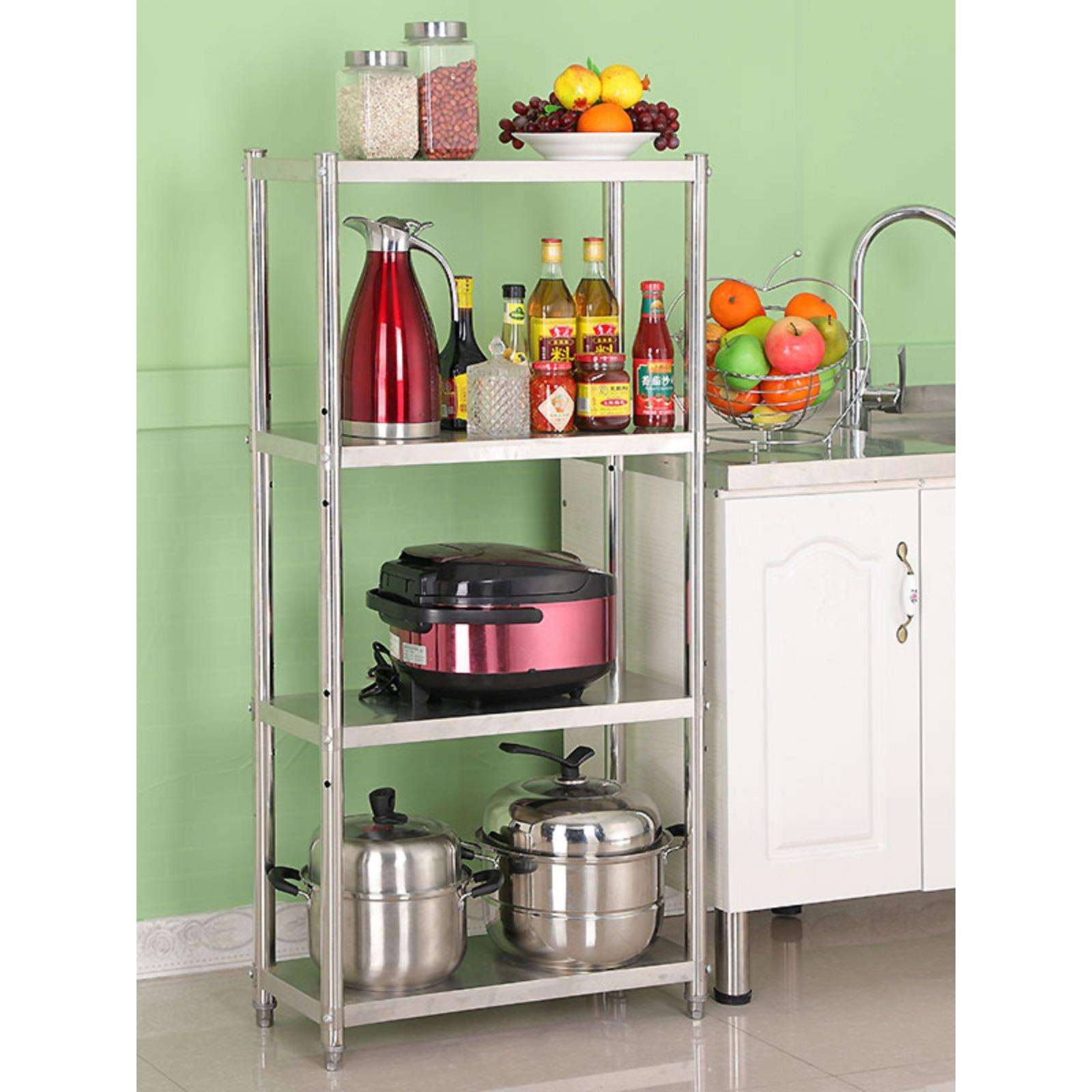 ZQ20宽25夹缝锅架桌面不锈钢厨房白钢置物架橱柜冰箱缝隙收纳整理