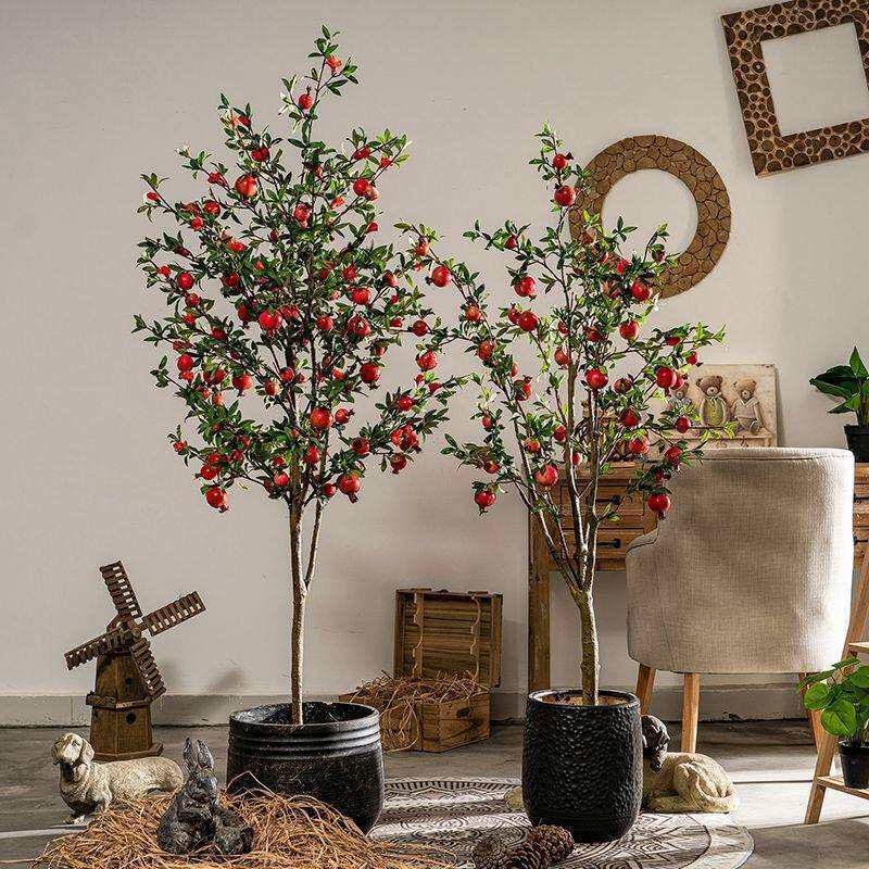 中式仿真石榴树果树假花石榴果绿植家居客厅店铺橱窗落地装饰摆件