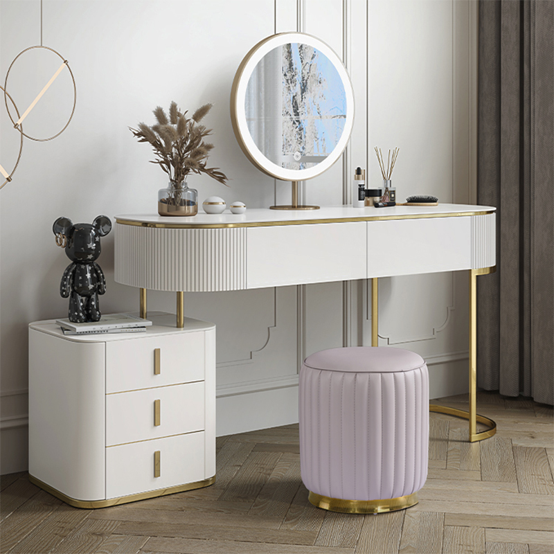 皮凳子圆凳轻奢梳妆台化妆凳软坐墩子沙发凳门口换鞋凳家用茶几凳