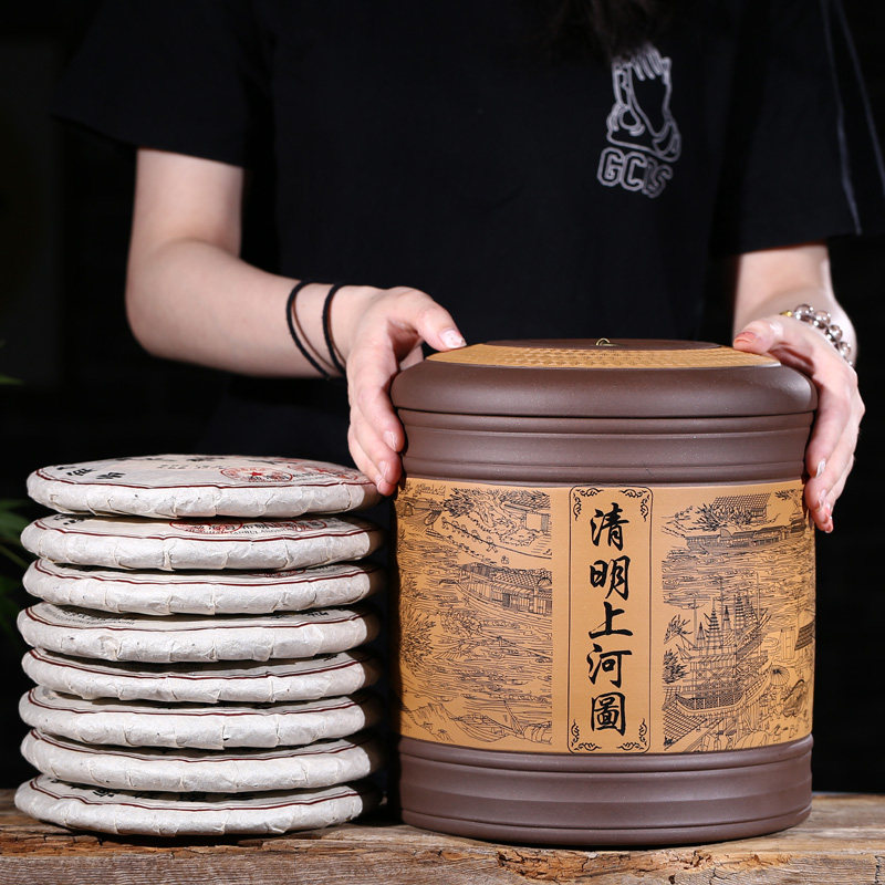 紫砂茶叶罐 七饼灌 普洱茶缸 醒茶罐 大号 纯手工 精品 热销包邮