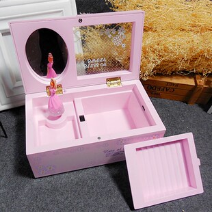 粉系音乐盒小女孩生日礼物八音盒上链发条跳舞公主音乐盒送孩子