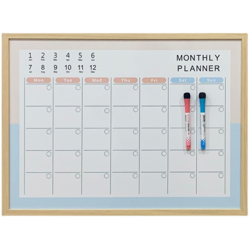 磁性白板办公家用记事板可擦写月计划表磁吸日历黑板备忘板写字板