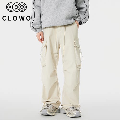 CLOWO美式伞兵工装直筒裤多口袋