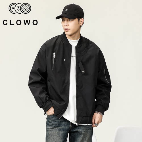 CLOWO·CH51美式高街夹克春秋百搭休闲棒球工装复古飞行男女外套