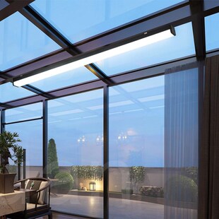 阳光房专用长条吸顶灯宽版智能遥控阳台灯防蚊虫耐V高温玻璃庭院