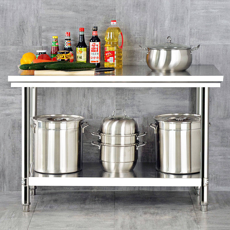 厨房加厚不锈钢双层工作台切菜桌操作台两M层打荷打包台拆装工作,五金/工具,工作台/防静电工作台/重型工作台,淘宝优惠券,粉丝福利购,淘宝优惠卷