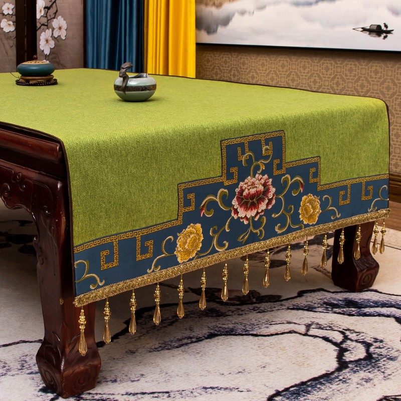 新中式茶几桌布茶几垫布r艺餐桌客厅长方形中国风古典台布桌垫盖,居家布艺,桌布,淘宝优惠券,粉丝福利购,淘宝优惠卷