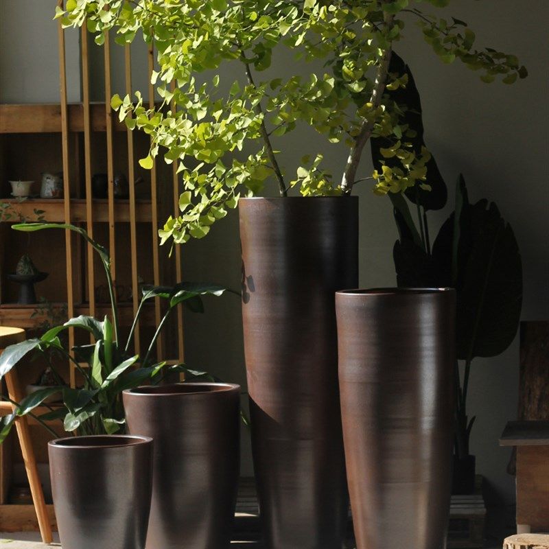 新中式大号落地陶瓷花盆瓶陶罐宽口种植干M支花器酒店庭院别墅软,家居饰品,花瓶,淘宝优惠券,粉丝福利购,淘宝优惠卷