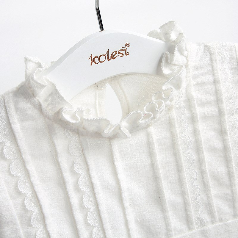 春秋新款女童打底衫长袖T恤娃娃领白色百搭纯棉女宝宝1-3周岁上衣