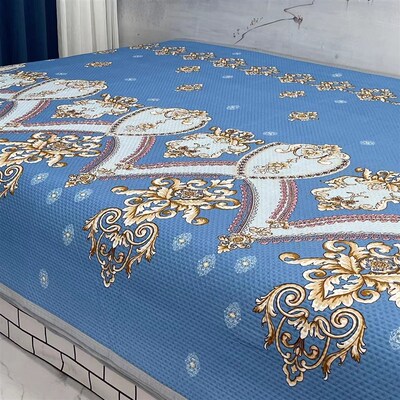 花边款榻榻米床盖雪花棉夹棉床单四季通用防滑炕套罩农村火炕垫子