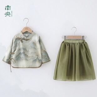 新中式国风童装汉服男童古装套装春秋款儿童唐装夏季演出服亲子装