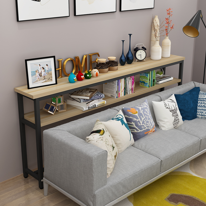 长条窄桌15 20cm宽沙发后靠墙置物架长方形桌床尾双层100高窄桌子