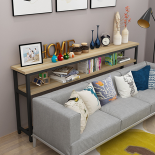 长条窄桌15 20cm宽沙发后靠墙置物架长方形桌床尾双层100高窄桌子