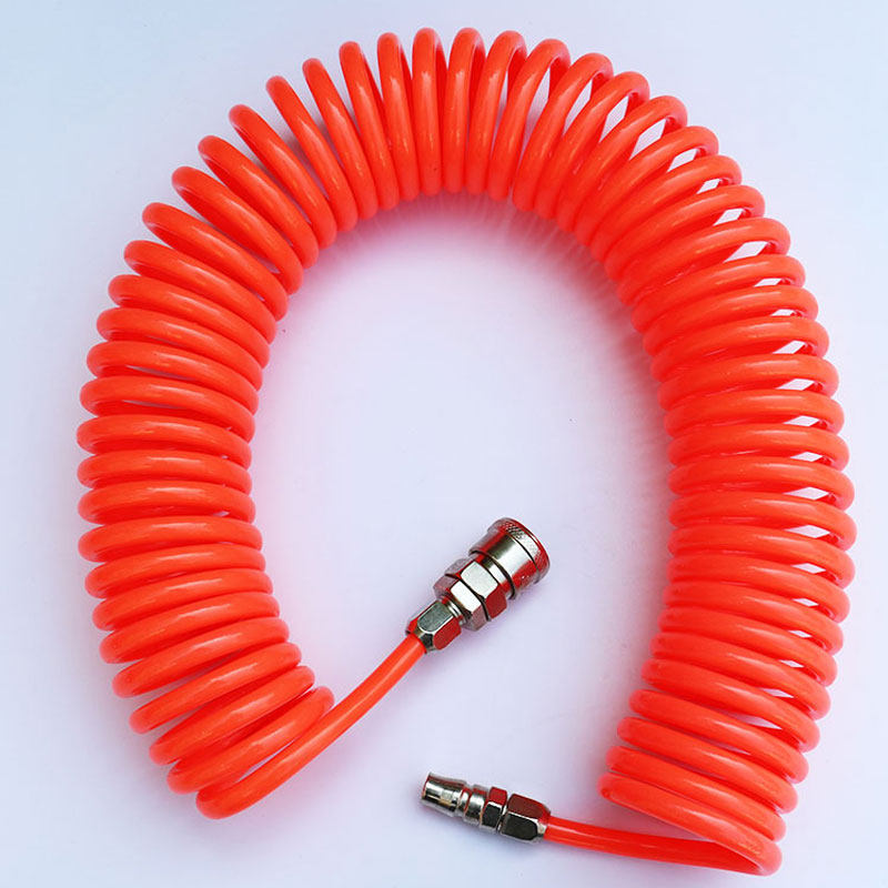 高压弹簧管回弹伸缩软管8mm耐压防爆气管9米12米15米带快速接头pu