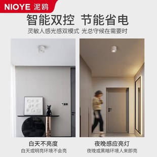 感应射灯明装入户门玄关走廊过道楼道防眩筒灯夜间自动人体感应灯