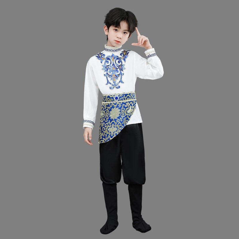 六一男童新疆舞演出服幼儿园维吾尔族舞蹈服小小古丽幸福鼓表演服