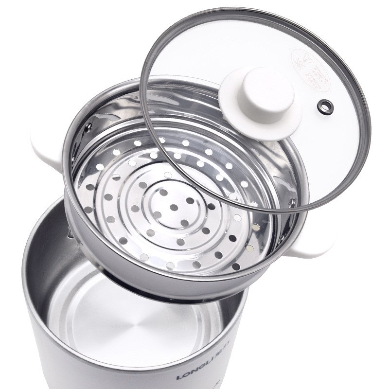 龙力电煮锅迷你电锅多功能家用小功率电煮锅304不锈钢宿舍电热锅