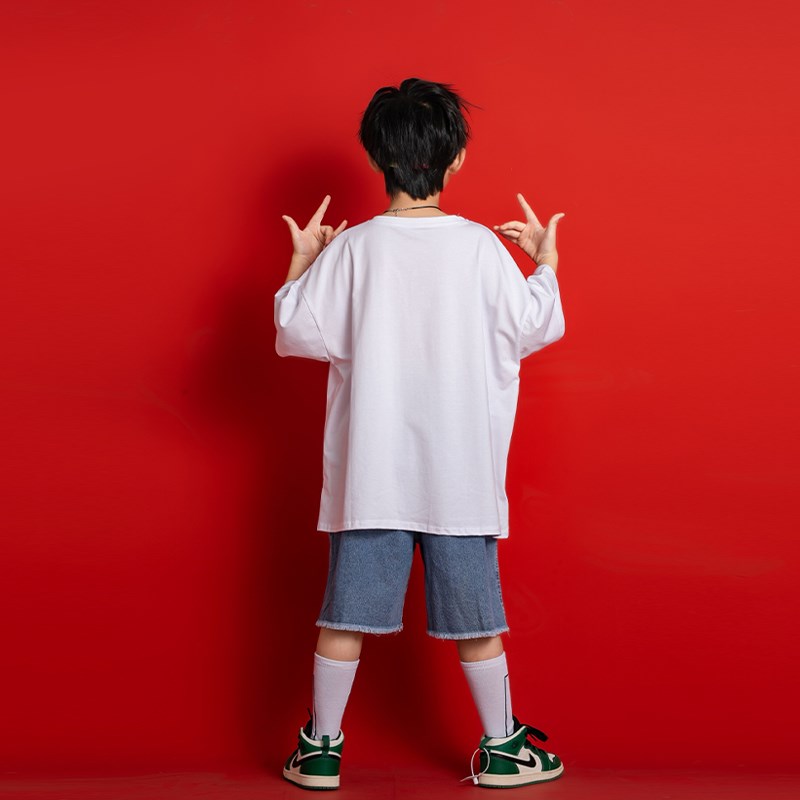 六一儿童演出服装男女童嘻哈街舞套装小学生潮酷宽松班服表演套装