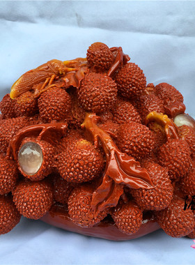 荔枝芙蓉石仿寿山石摆件新中式家居玄关客厅电视柜工艺品桌面装饰