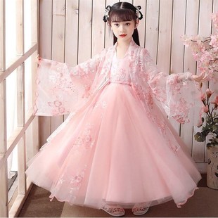 女童汉服连衣裙套装 3四4五5六6七7十8到10岁小女孩公主裙子 春秋装