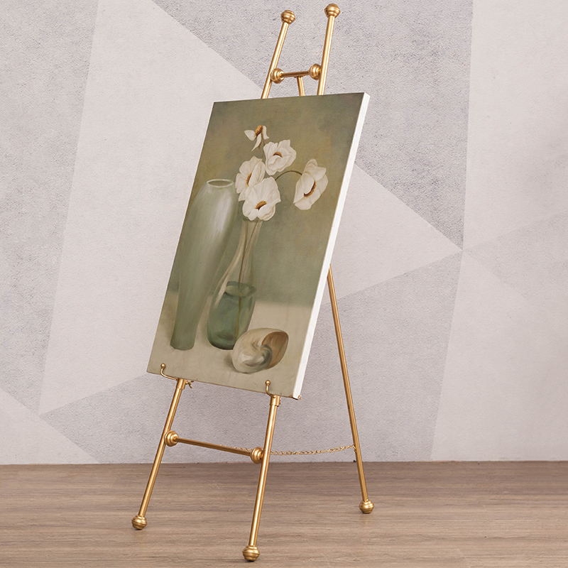 欧式新款铁艺油画架成人相框架落地支架展示架海报架照片托架婚庆