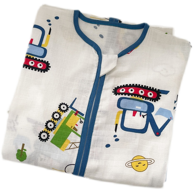 儿童睡袋夏季薄款男童睡袋儿童夏款睡衣A类全棉纱布连体家居服