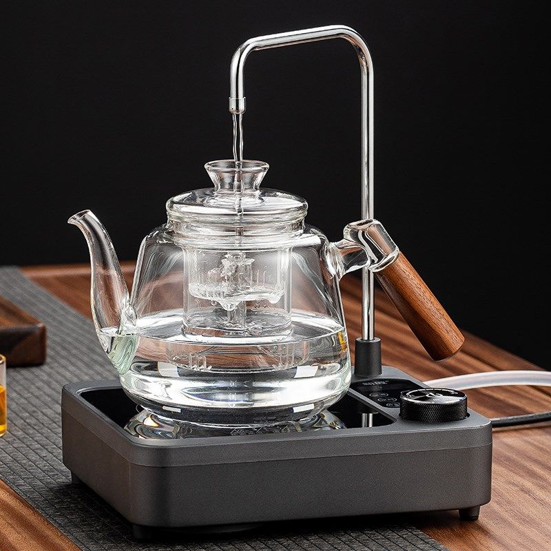蒸汽自动上水电陶炉2024新款煮茶器喷淋式无铅R玻璃烧水泡茶电茶