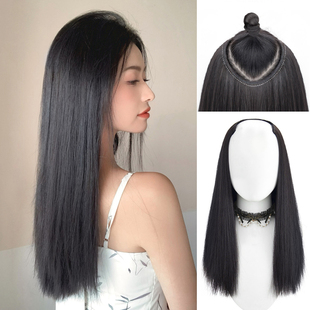 假发片一片式直发u型中长u发隐形无痕增发量蓬松接发片短发接长发