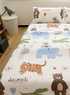 动物园加厚100被套单件全棉双单人1.5m180xM200X230被罩四季款