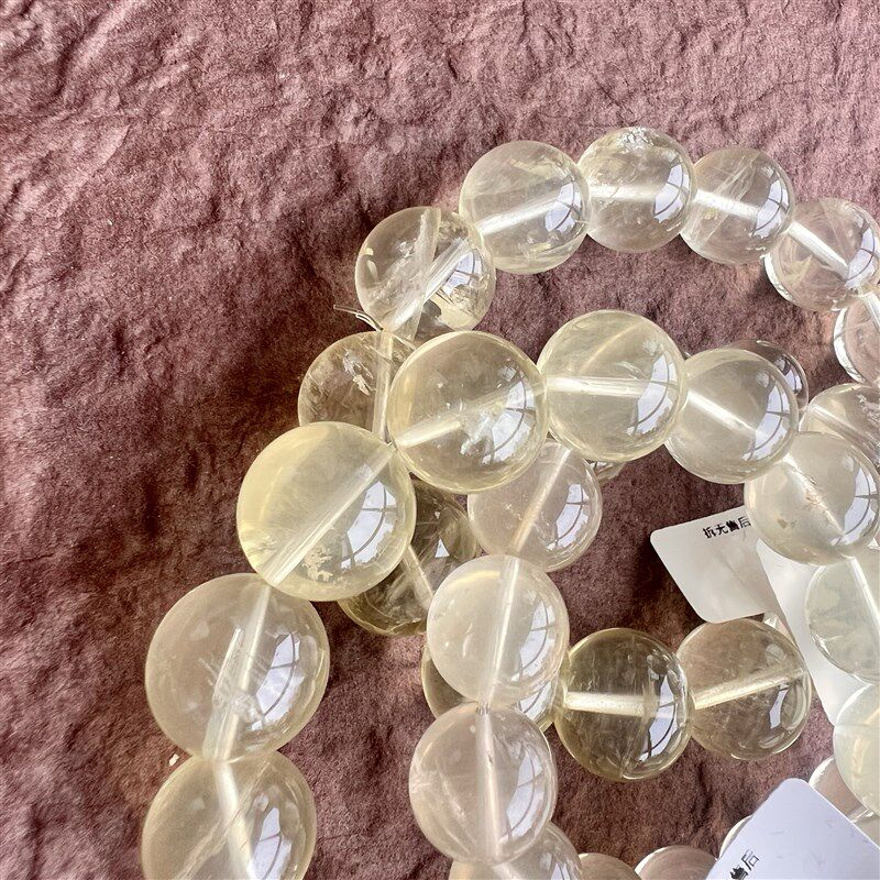 天然柠檬黄d阿塞水晶手链黄水晶女生招财转运手串凯溪的水晶