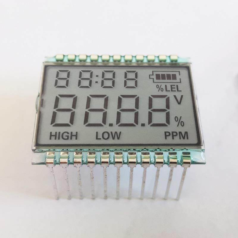 大连奇耘双排4位7段码LCD液晶屏气体浓度段式液晶显示屏GDC04789