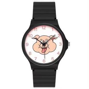 周处除三害手表同款小学生儿童石英表陈桂林阮经天粉色小猪电子表