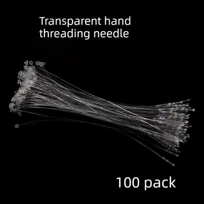 透明穿针塑料挂绳尖头子母扣服装吊牌绳18cm绑绳扎带粘钩悬挂配件