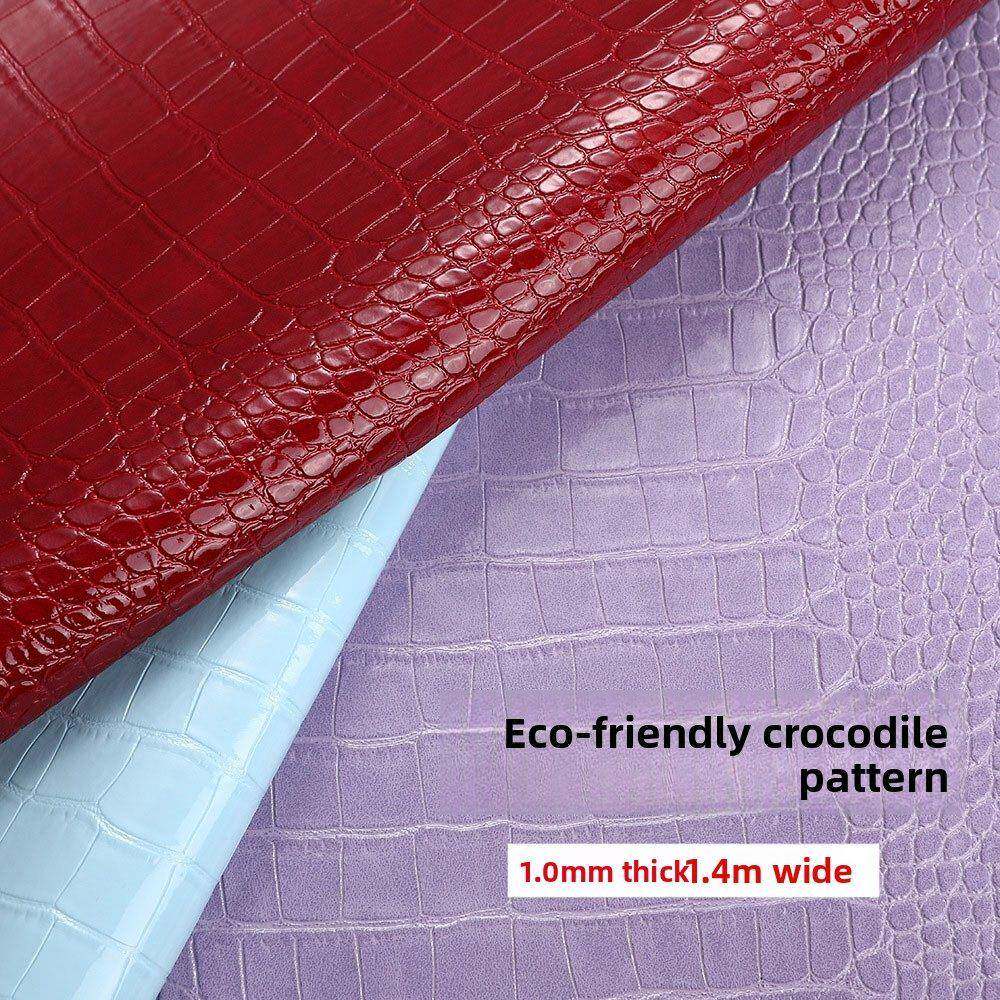 经典加厚彷皮鳄鱼纹皮革拉毛底PVC革手套箱包沙发皮料人造革面料