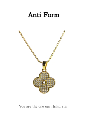 Anti Form满钻四叶草项链女款2025新款轻奢小众高级感锁骨链精致