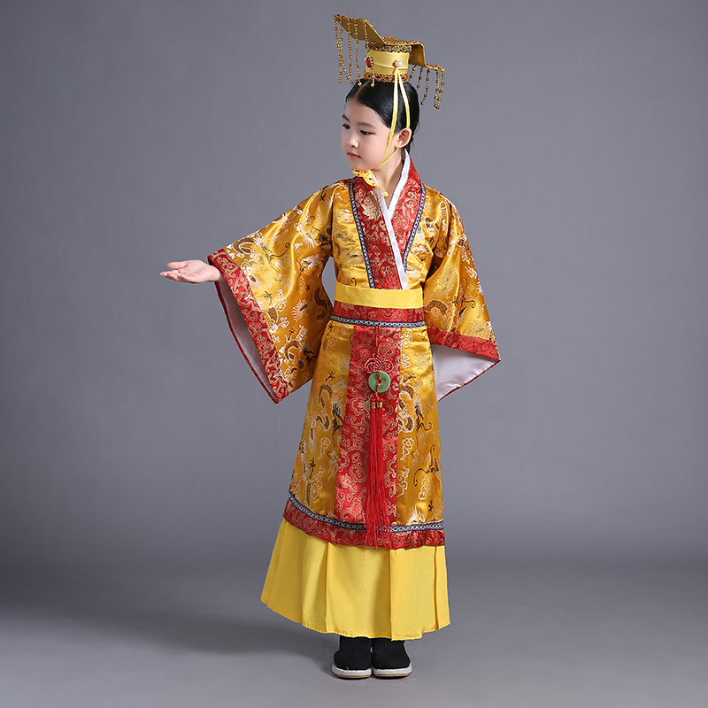 儿童古装汉服男童唐朝太子汉朝明朝古代皇帝皇上龙袍大王表演服装