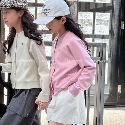 LEOHAPPY女童开衫外套春秋款儿童卫衣针织衫中大童洋气百搭上衣N