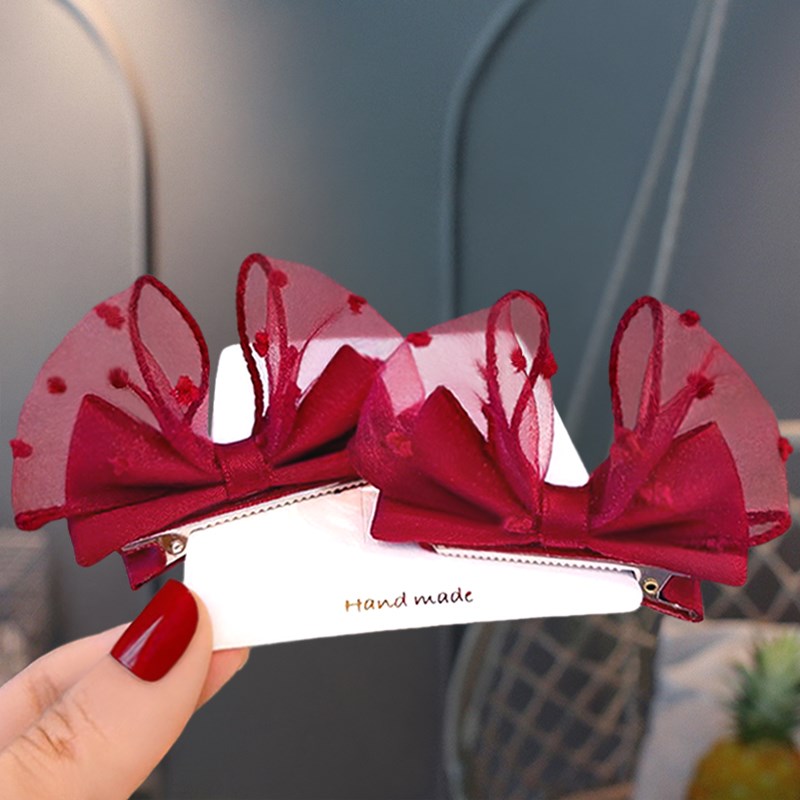 韩国儿童新款发饰宝宝立体蝴蝶结小对夹可爱女孩侧边刘海发夹头饰