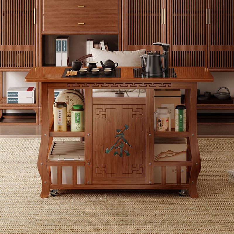 移动小茶台烧水壶一体功夫泡茶水柜家用茶桌客厅带轮茶几阳台边几