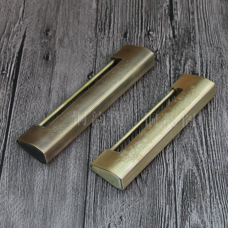 铜锁纯铜老式仿古中式复古横开挂锁古董锁古代大门锁加大号插销锁