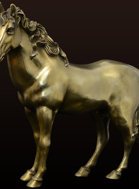 古式黄铜马摆件客厅电视柜玄关书房酒柜办公桌家居饰品工艺品摆设