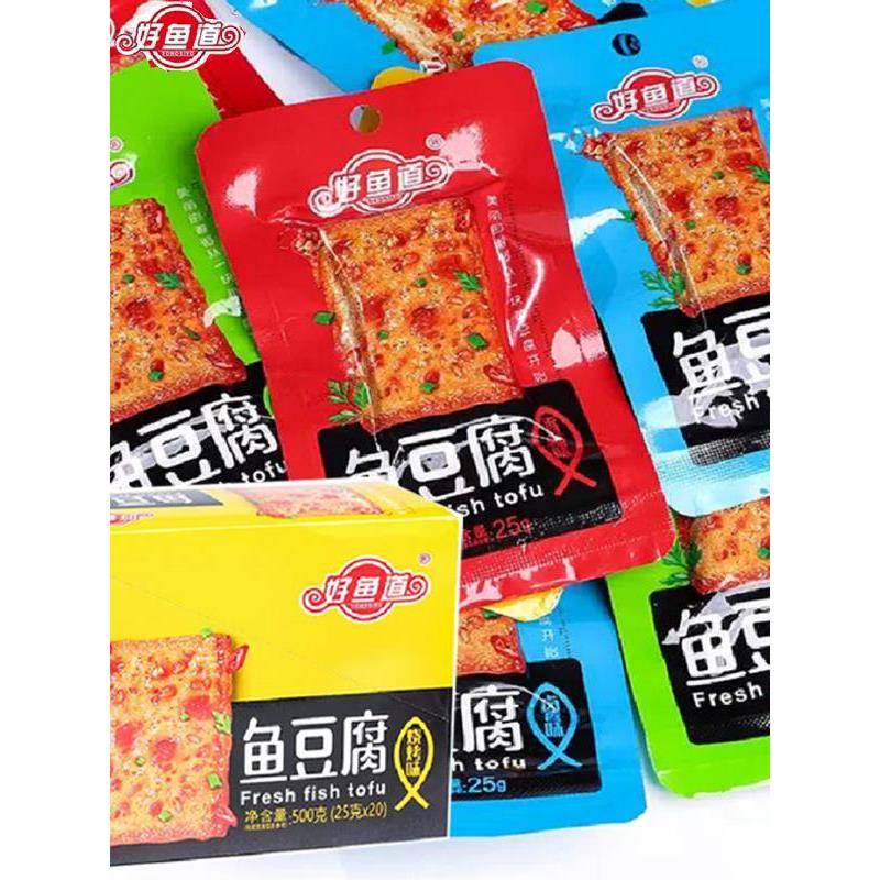 现货好鱼道鱼豆腐即食嫩豆腐干香辣烧烤味办公室宿舍解馋休闲零食