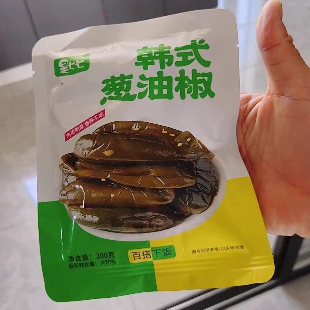现货昊七七葱油椒酱腌辣椒延边朝鲜族泡菜酱菜超辣腌制辣椒泡菜爽