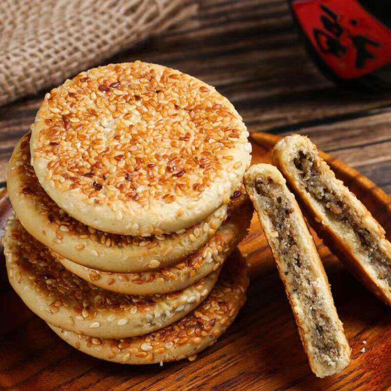 现货重庆特产小吃椒盐冰糖麻饼代餐手工传统芝麻饼整箱老式糕点点