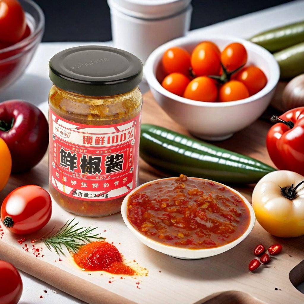 现货山东日照焦老四鲜椒酱鲜红辣椒酱下饭酱拌面酱煎饼用酱220g一
